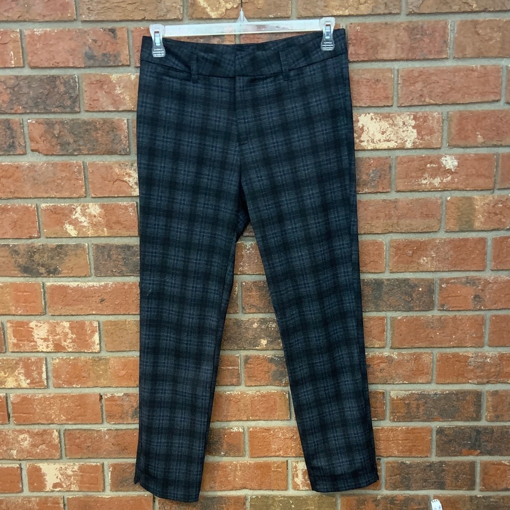 Kut from the Kloth Dark Gray Plaid Slim Leg Pants